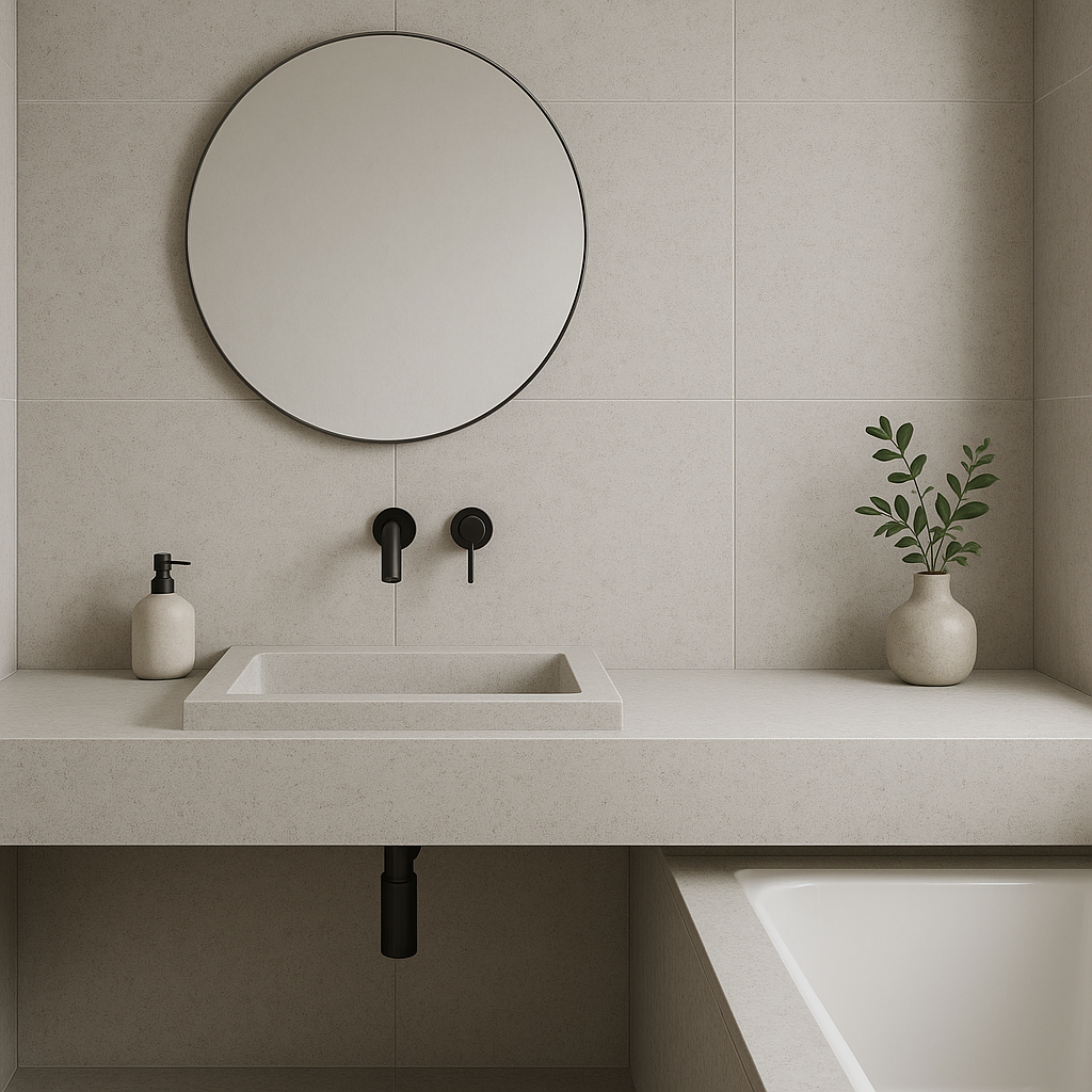 Bathroom vanities and shower walls